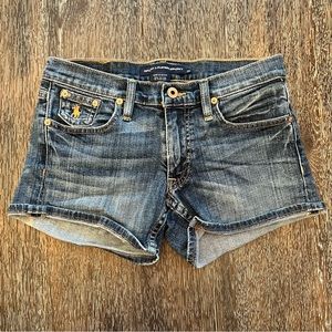Ralph Lauren Sport Denim Cuffed Blue Jean Shorts Size 25